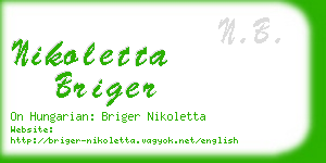 nikoletta briger business card